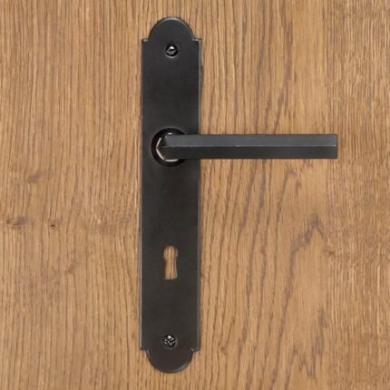 Durų rankena ALBA BLACK 72 mm su užraktu