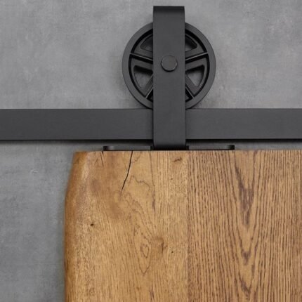 Stumdomų durų sistema WHEEL ON HANGER BLACK