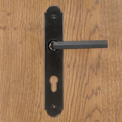 Durų rankena ALBA BLACK su užraktu 72 mm