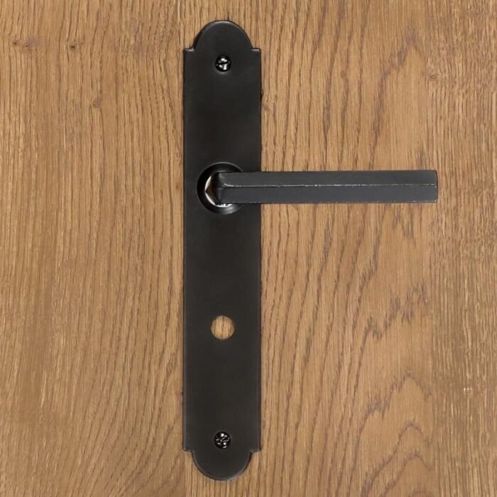Durų rankena ALBA BLACK su wc užraktu 72 mm